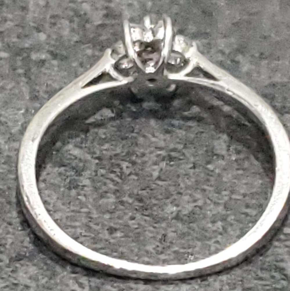 Citrine &‎ Simulated Diamond Flower Sterling Silver Ring - Picture 6 of 6